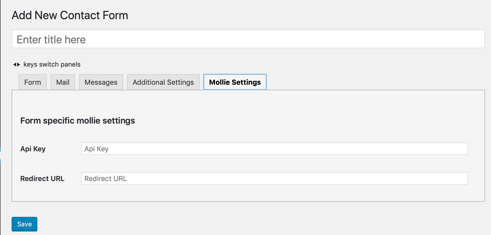 Form specific settings