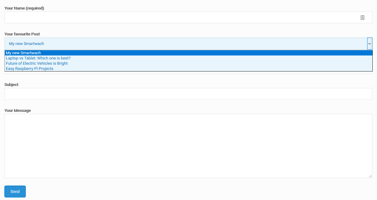 The posts drop-down-menu