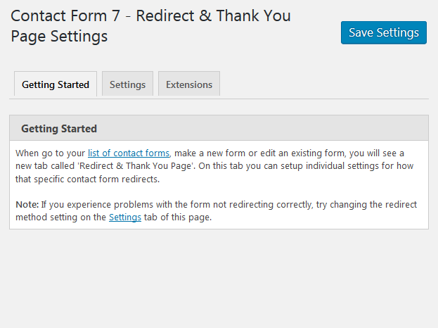 Settings Page