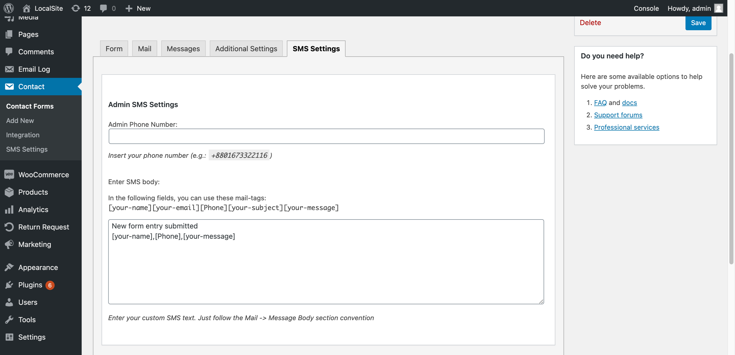 Form Settings