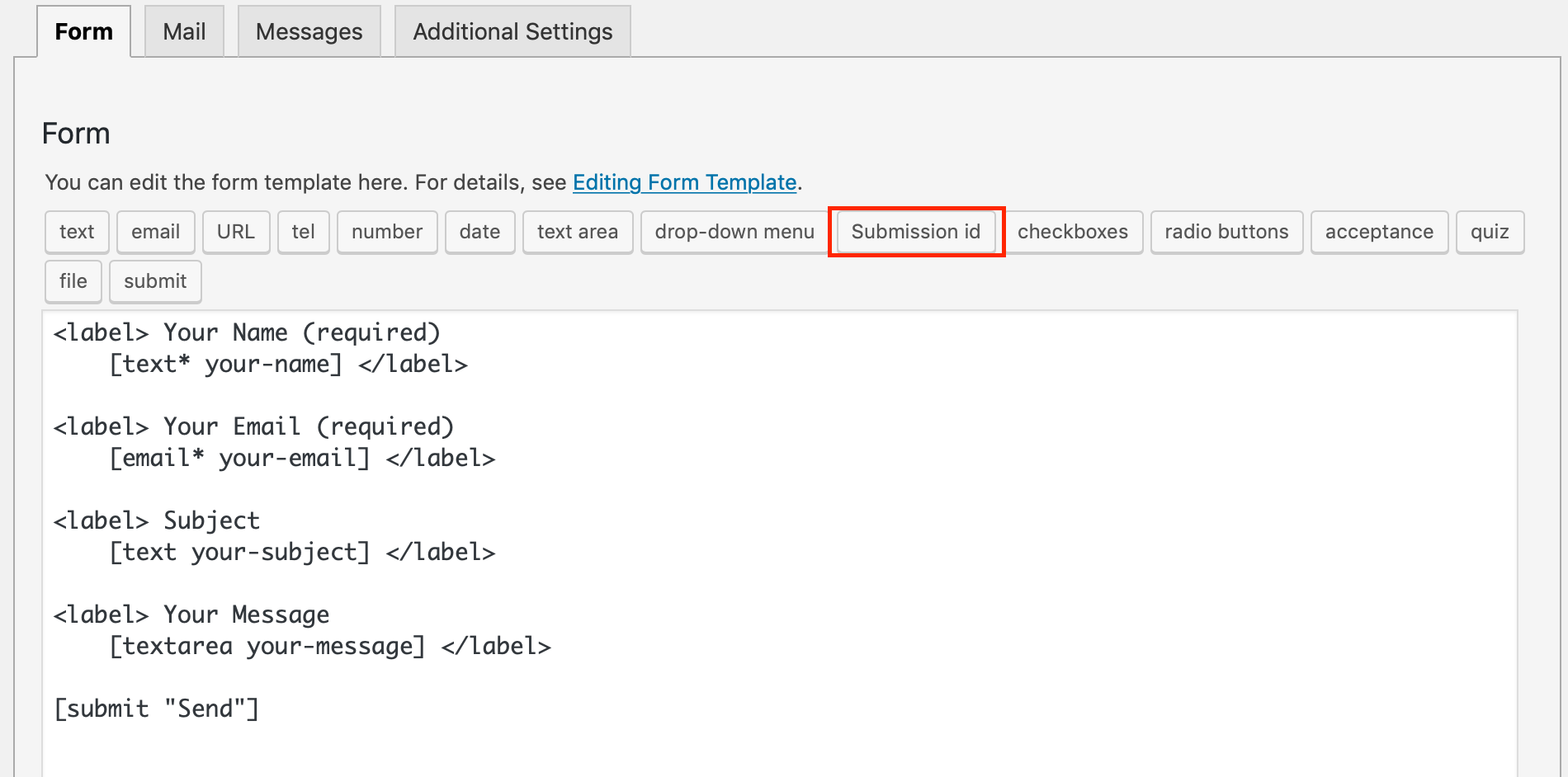 The add field button