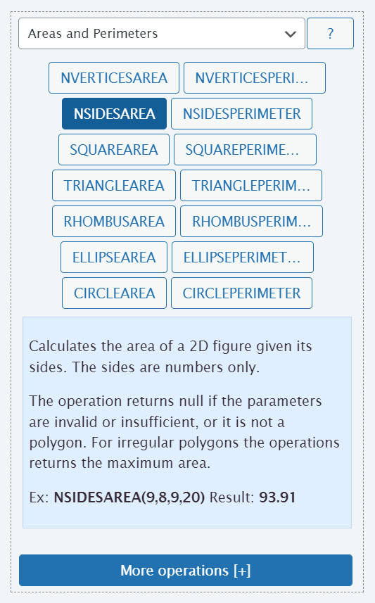 Equations editor and operation documentation