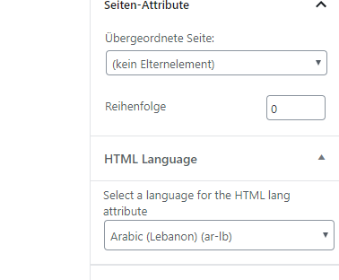 Set the HTML lang attribute for this post or page
