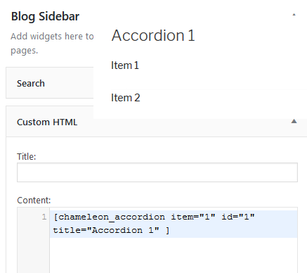 **Create a few items in the category**. >>> Add the title of the accordion.