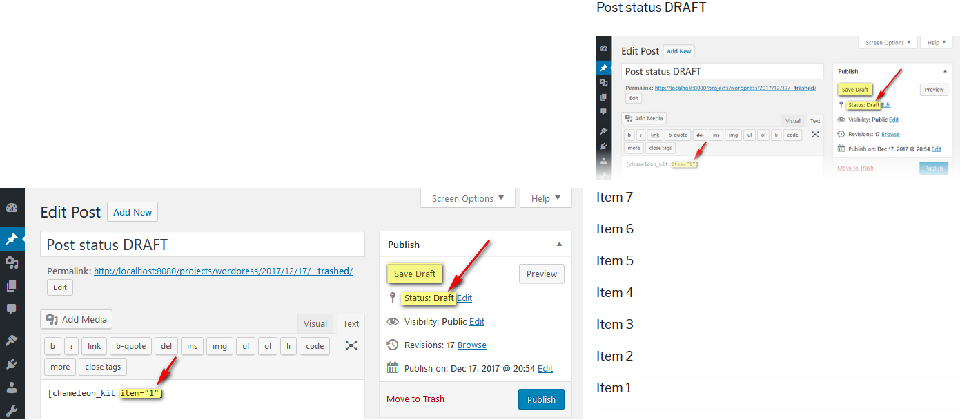 **Set up limit of the items**. >>> Use status DRAFT to delete the link to the post.