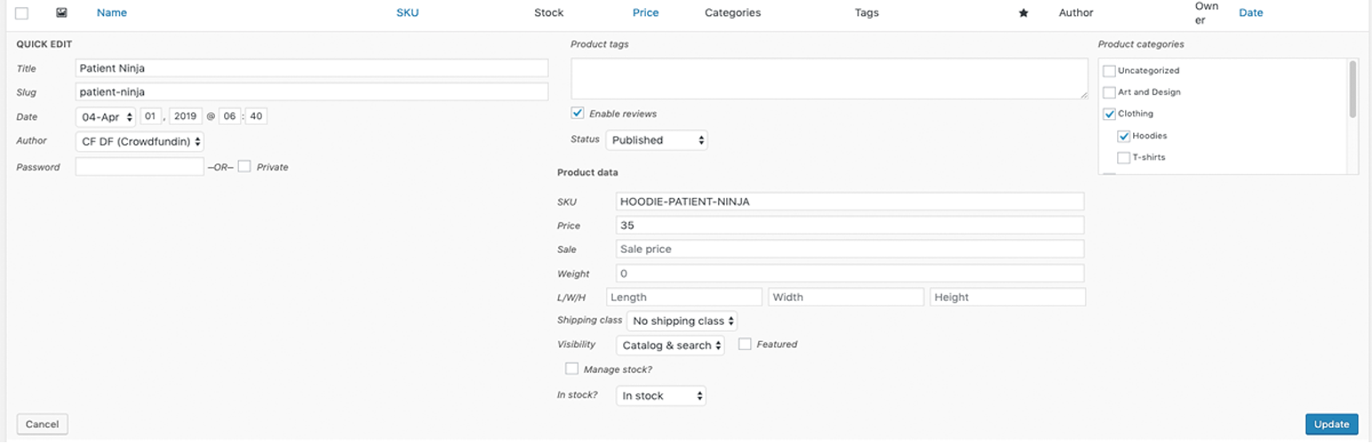 How to change WooCommerce author from Product.