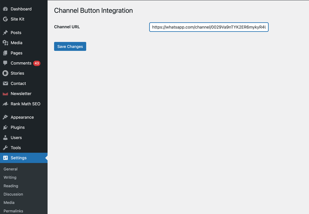 Floating channel button on site