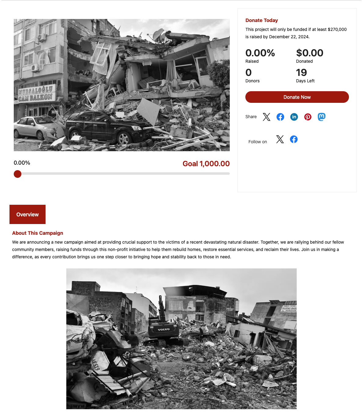 Campaign built with a visual builder template.