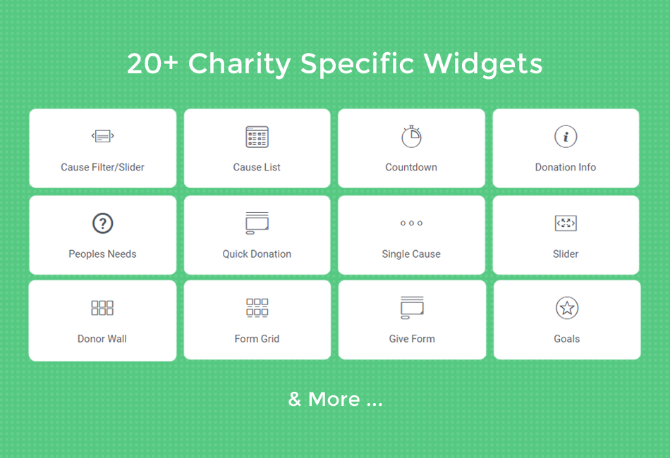Charity Specific Widgets