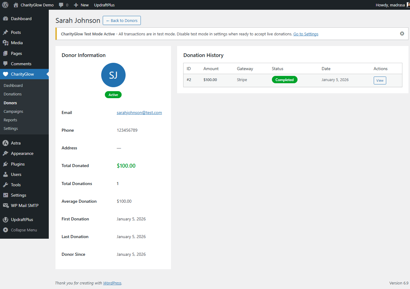 All type donation form