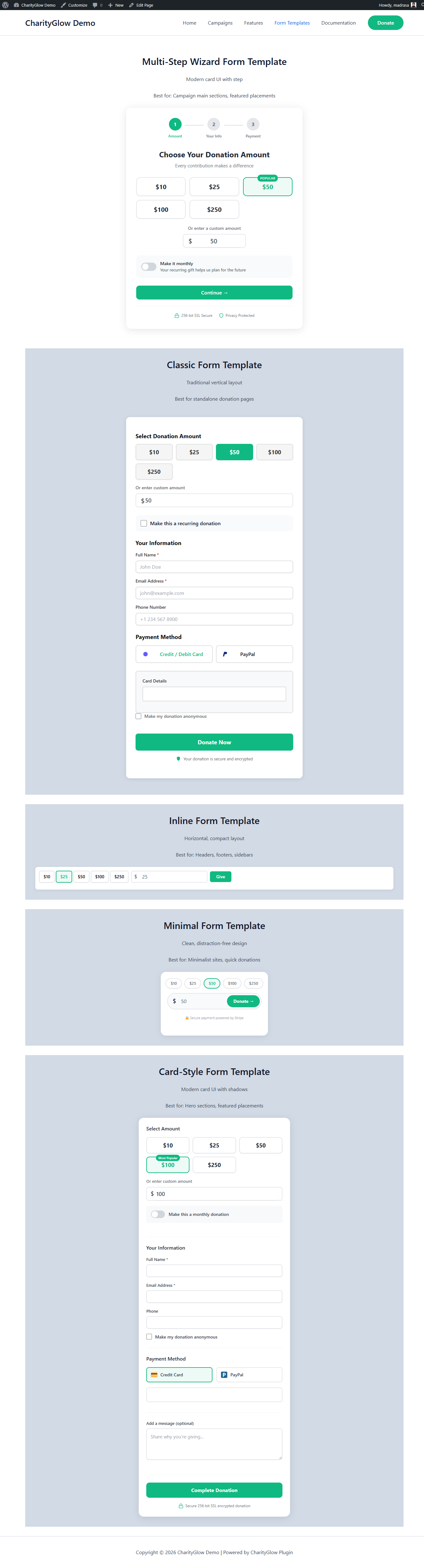 Single campaign with donation form