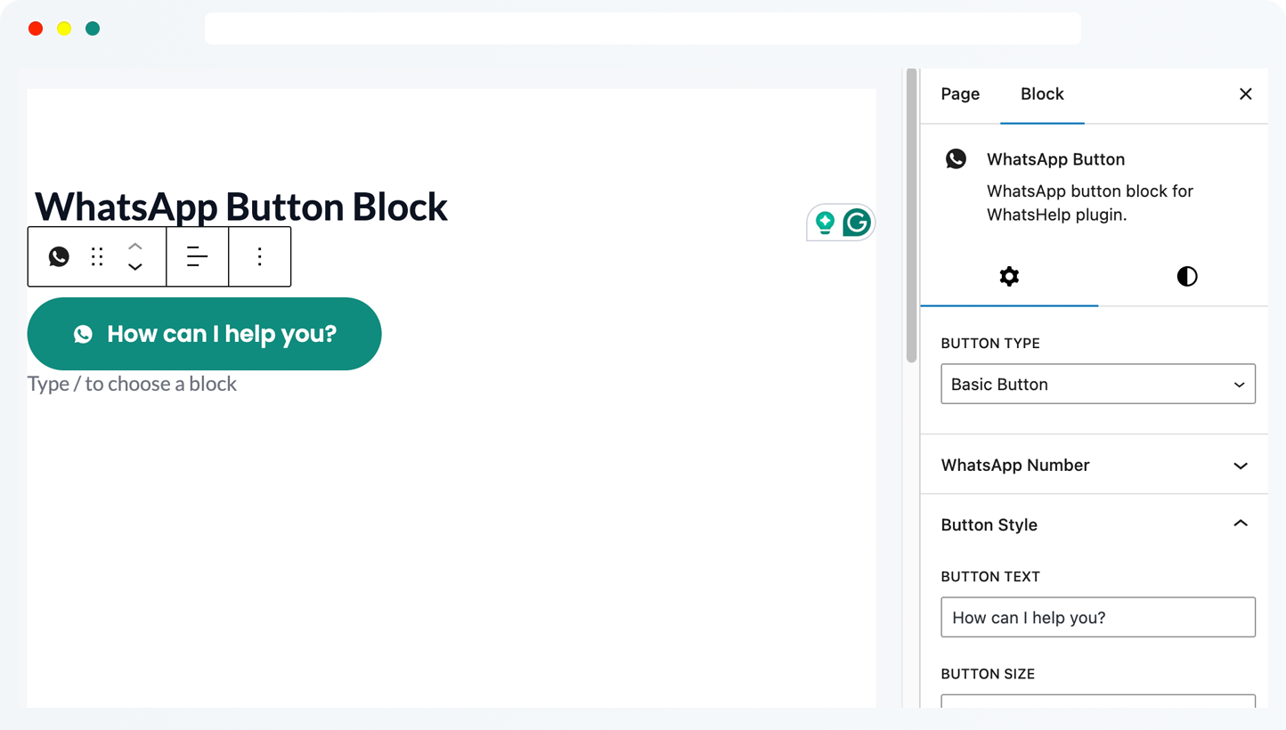 Gutenberg Button Block