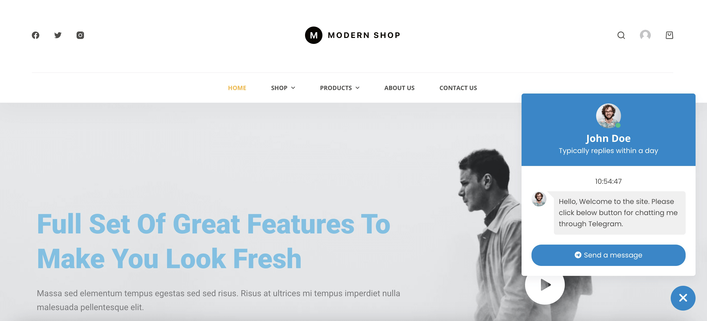 Chat bubble frontend