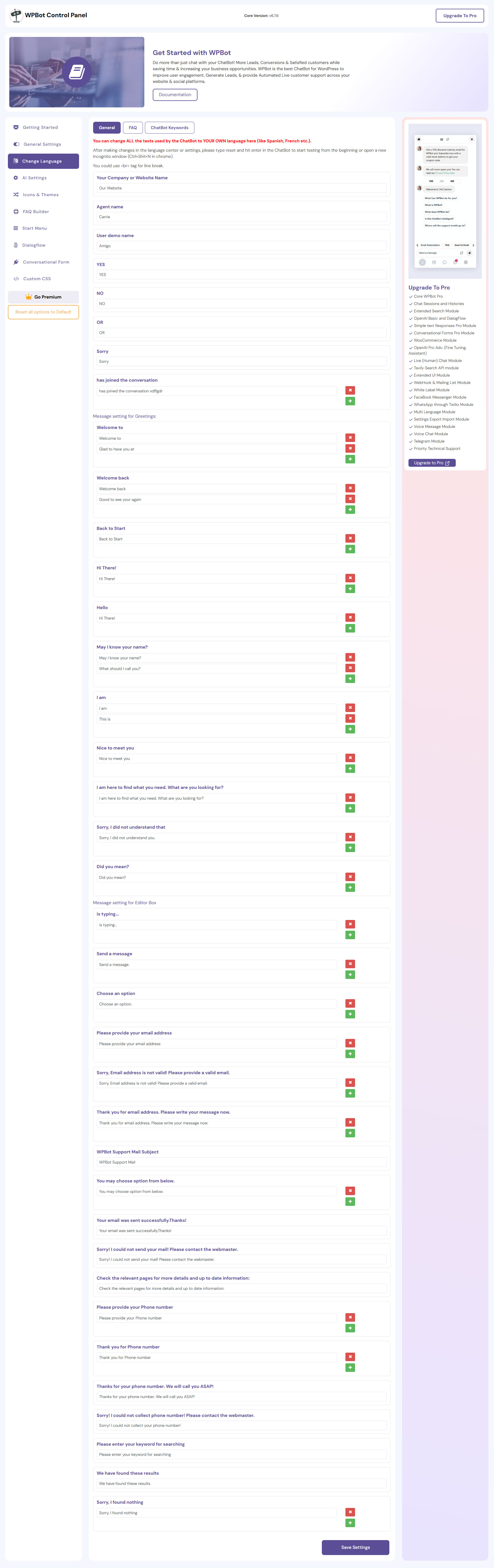 WPBot Icons and Templates