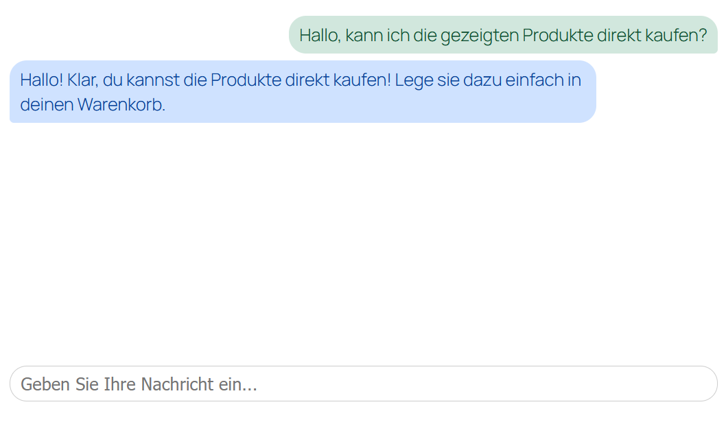 So könnte eine Konversation aussehen.