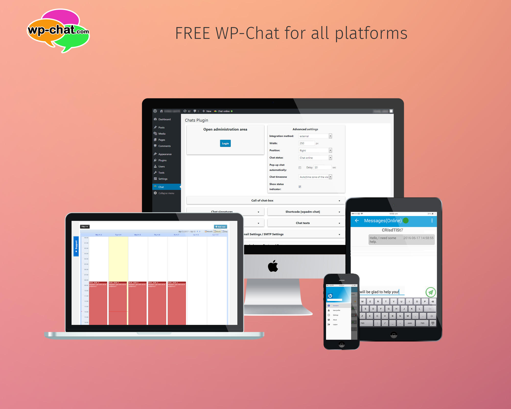 For all platforms: webchat, that works on mobile iPhone, Android or BlackBarry.