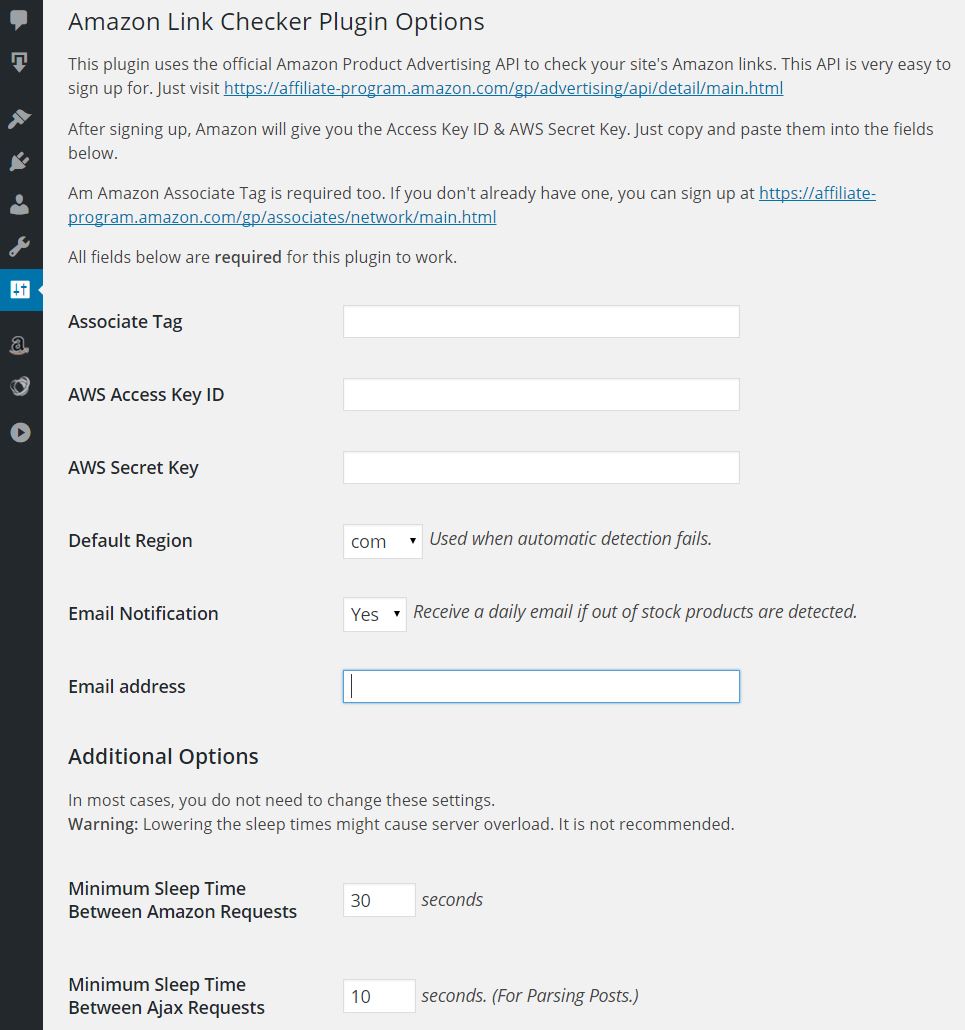 This is a screenshot of plugin settings.