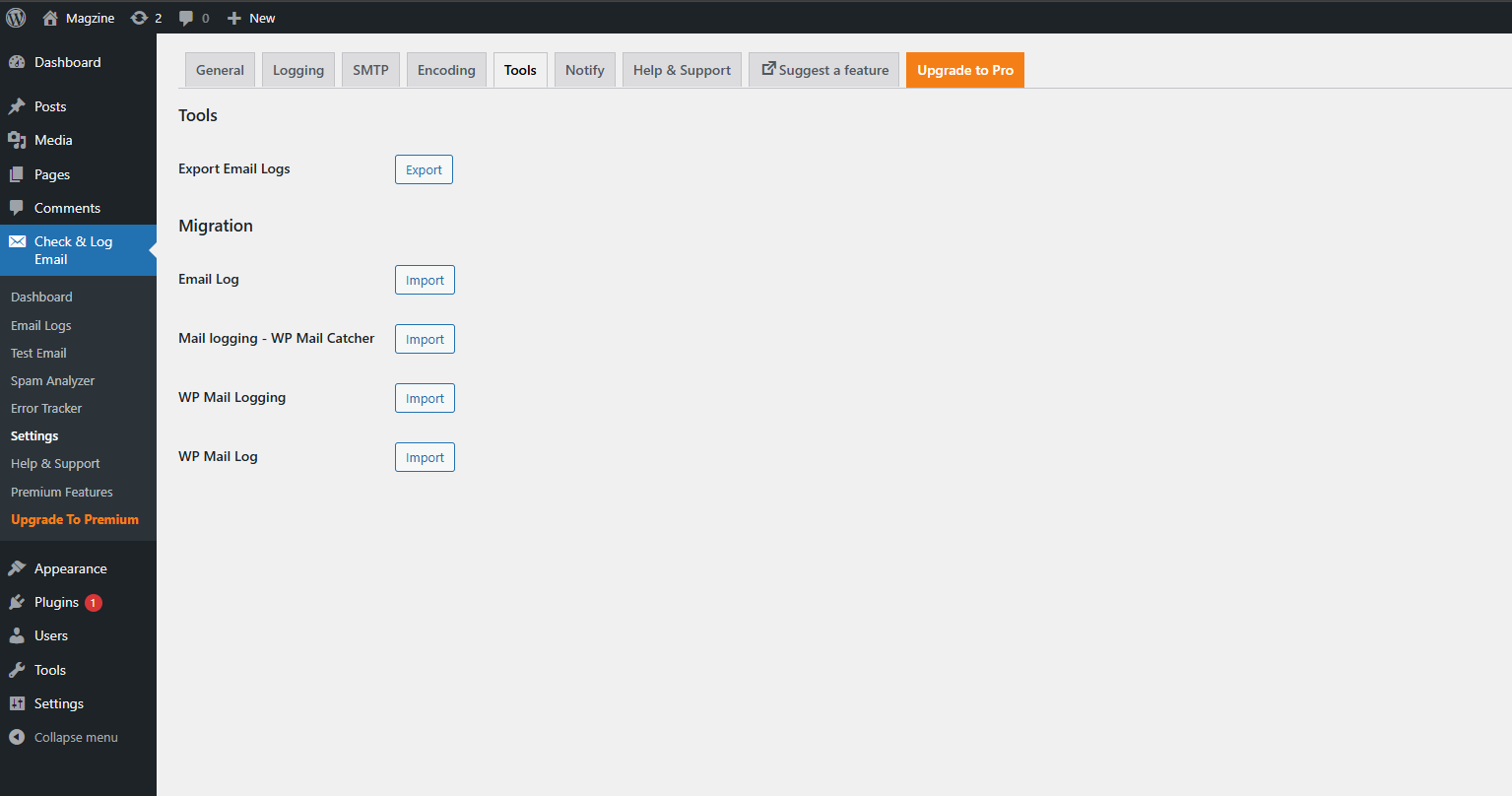 Check & Log Email - View Logs