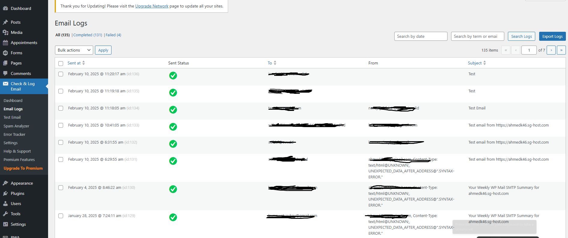 Check & Log Email - Spam Analyzer