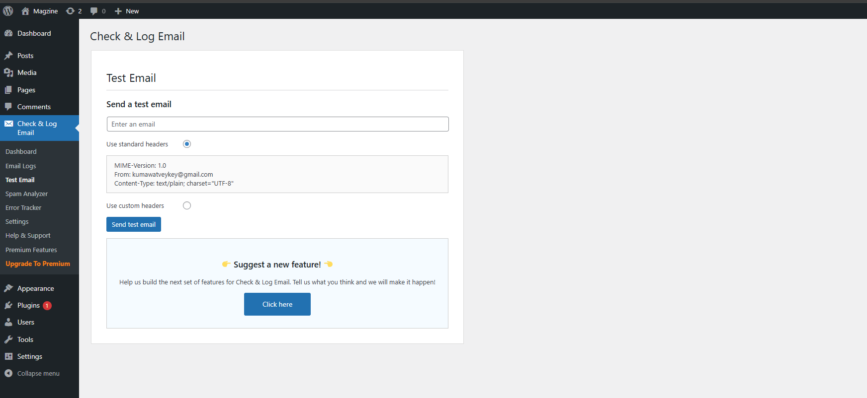 Check & Log Email - Error Tracker