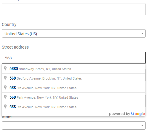Simple image of showing address suggession.