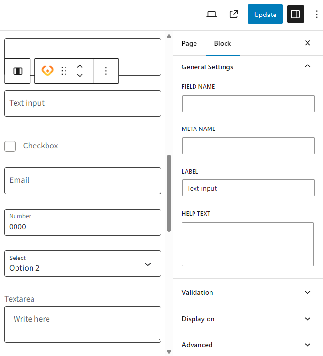 Edit the text input field.