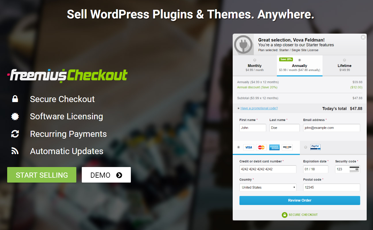 Freemius Checkout