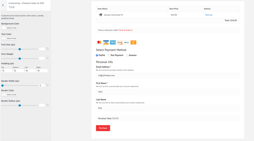 Individual styling options