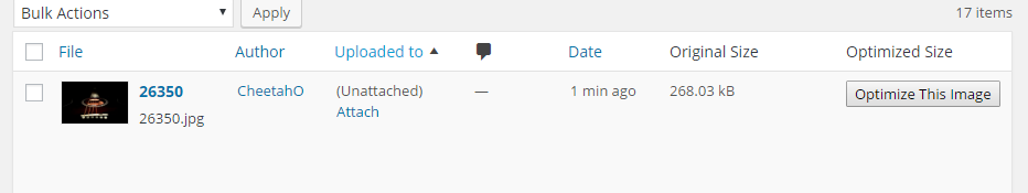 Media library with optimization button.  `/assets/screenshot-2.png`