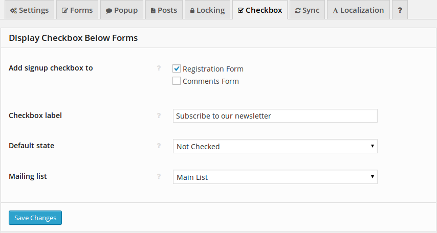Add signup checkbox to WordPress registration and comment forms. No technical knowledge required.