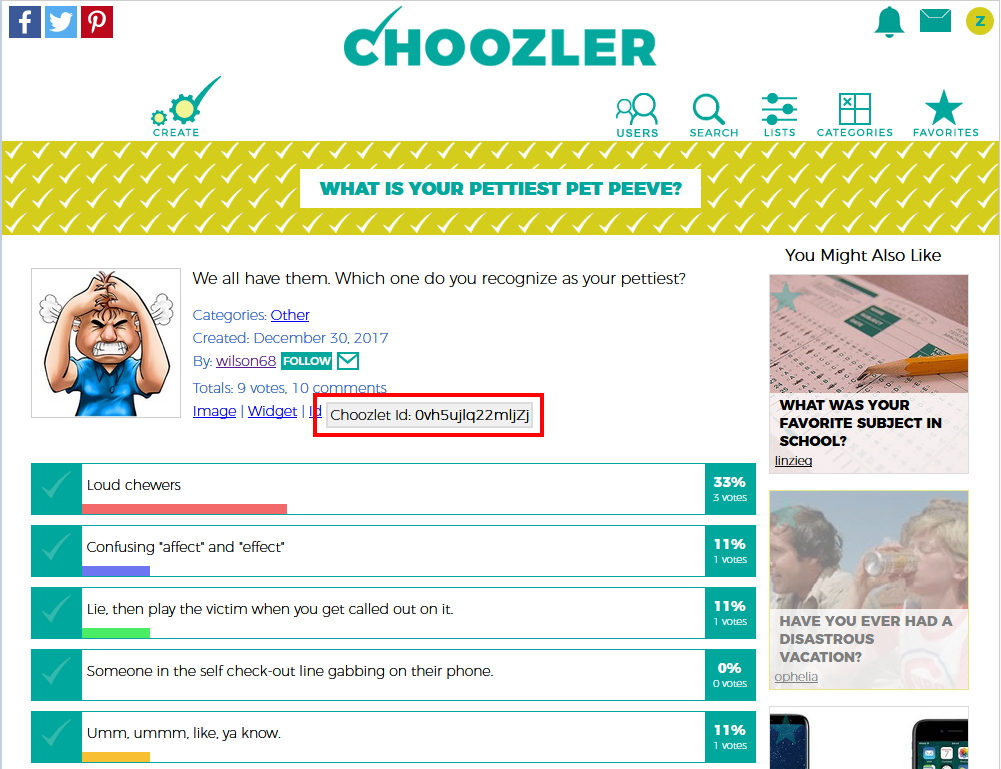 Find the Choozlet Id at choozler.com