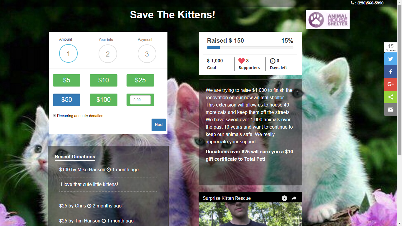 Crowdfunding Page Example