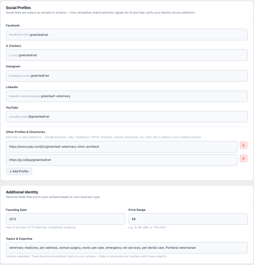 Schema Templates — create reusable configurations, link to pages, edit with live preview