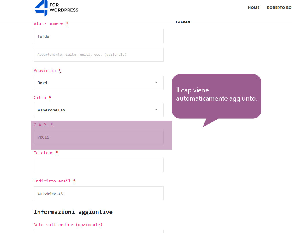 Cap Autocompilato
