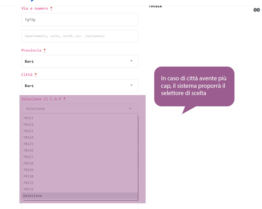 Lista multicap per i 41 capoluoghi (versione pro)