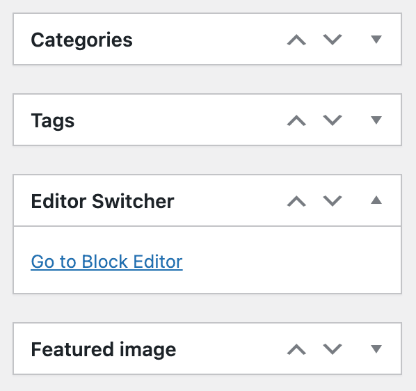 Go to Block Editor link