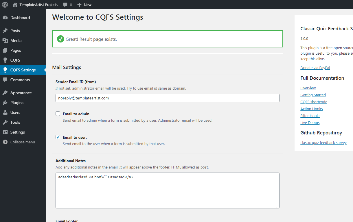 CQFS Settings