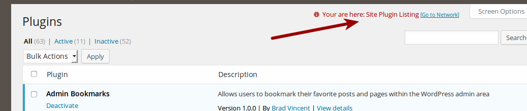 Cleaner Plugin Installer: Also added littel note to a (Sub) Site's plugins page - to make it crystal clear, where what happens (only in Multisite installs!). ([Click here for larger version of screenshot](https://www.dropbox.com/s/gogmbfw8dgqbmgl/screenshot-8.png?dl=0))