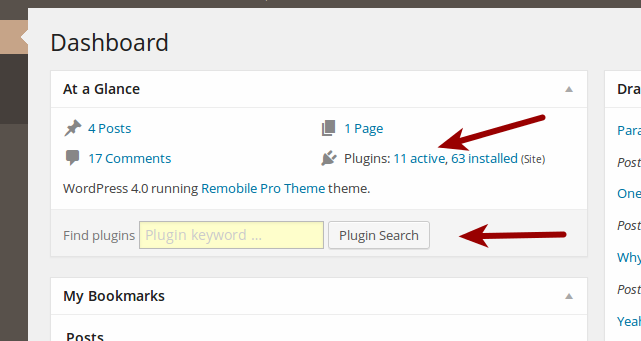 Cleaner Plugin Installer: Search field and plugins counter integration for "At a Glance" Dashboard widget. ([Click here for larger version of screenshot](https://www.dropbox.com/s/wxlq2gjfjsrm2c3/screenshot-9.png?dl=0))