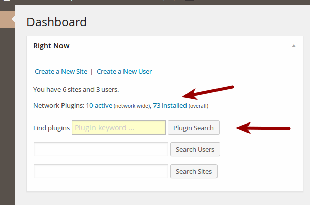 Cleaner Plugin Installer: Search field and network plugins counter integration for "Right Now" Dashboard widget in Multisite's Network admin. ([Click here for larger version of screenshot](https://www.dropbox.com/s/tmr4kdv99vf25ah/screenshot-10.png?dl=0))