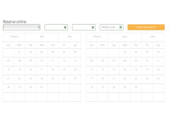 Validated booking dates and one year calendar