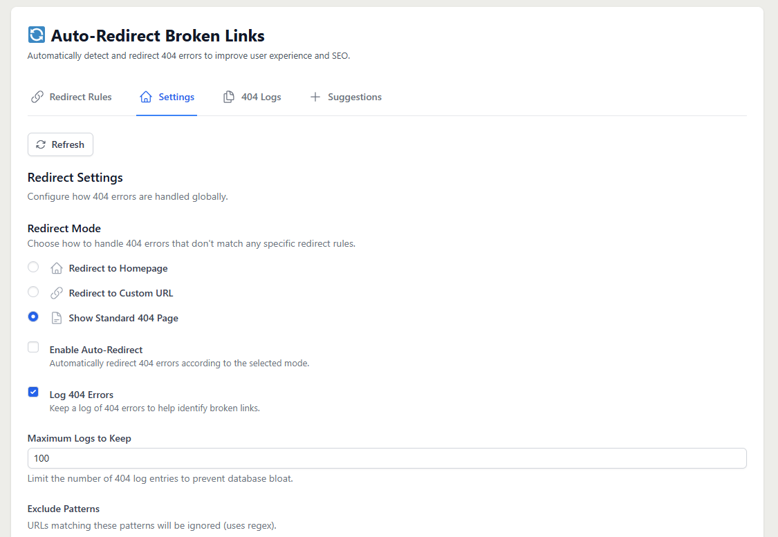 Auto-Redirect Broken Links