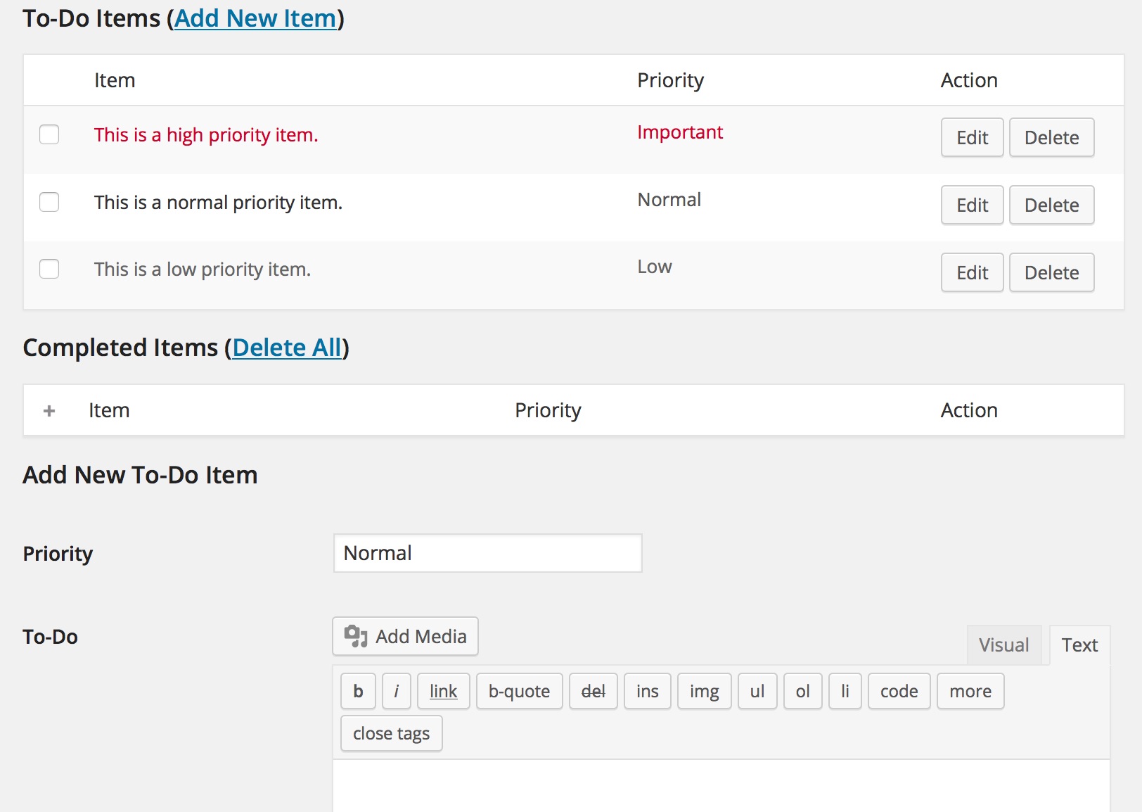 To-Do List Page