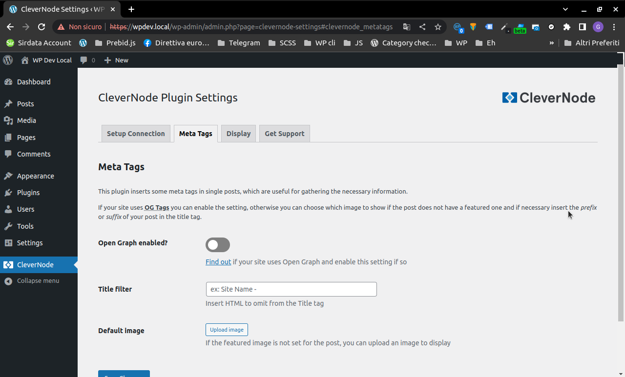 Plugin options - Meta Tags