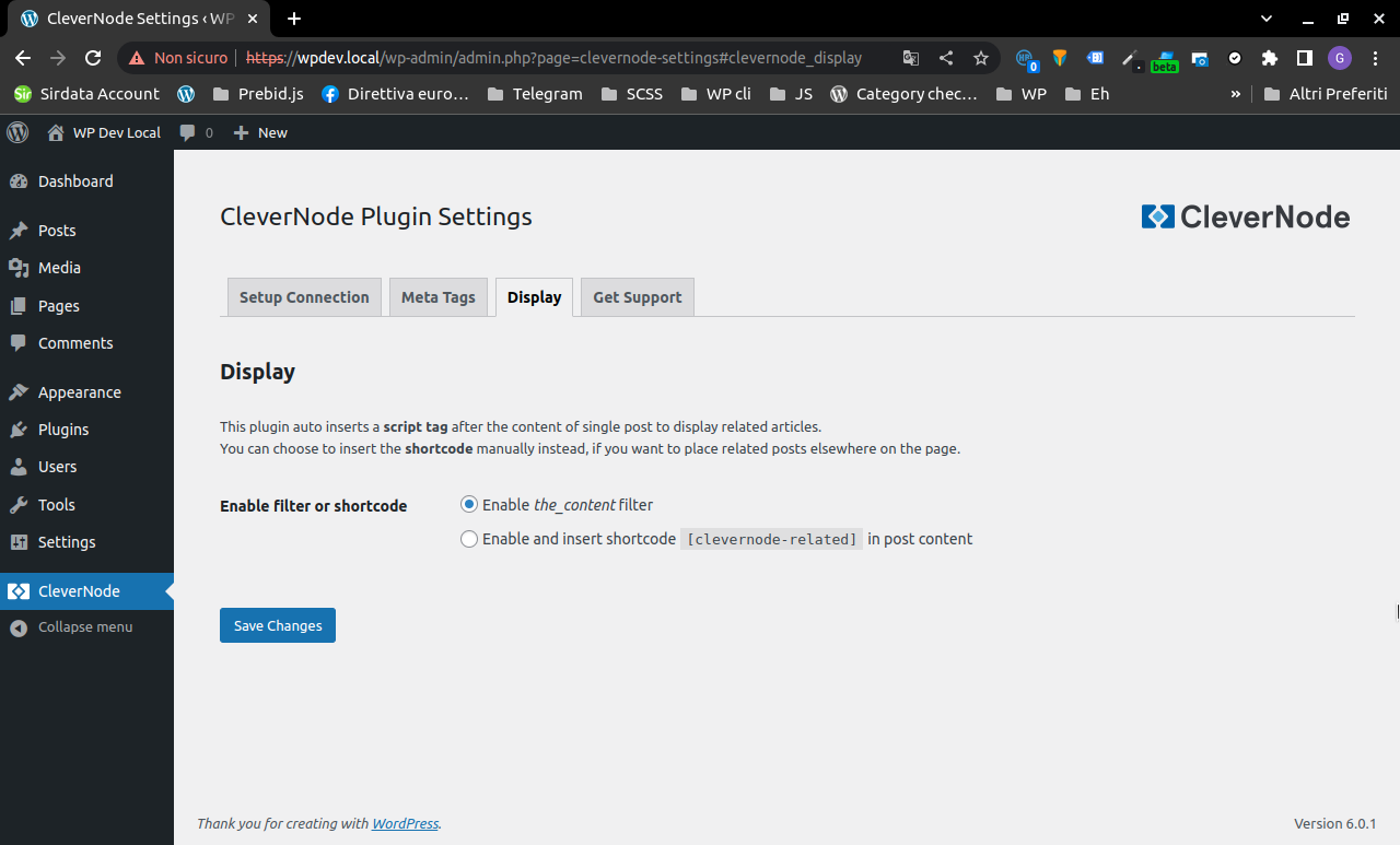 Plugin options - Display
