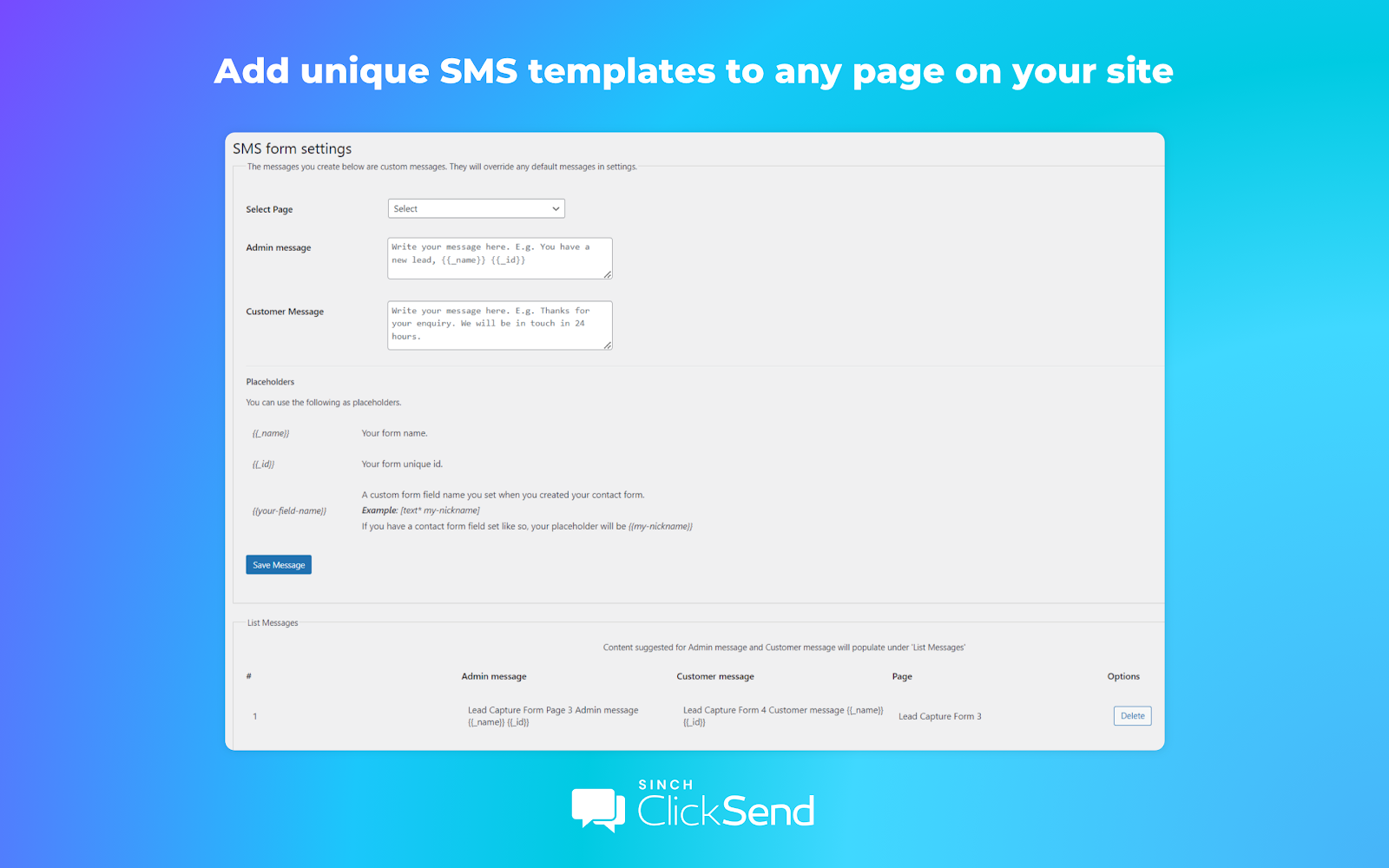 SMS Templates