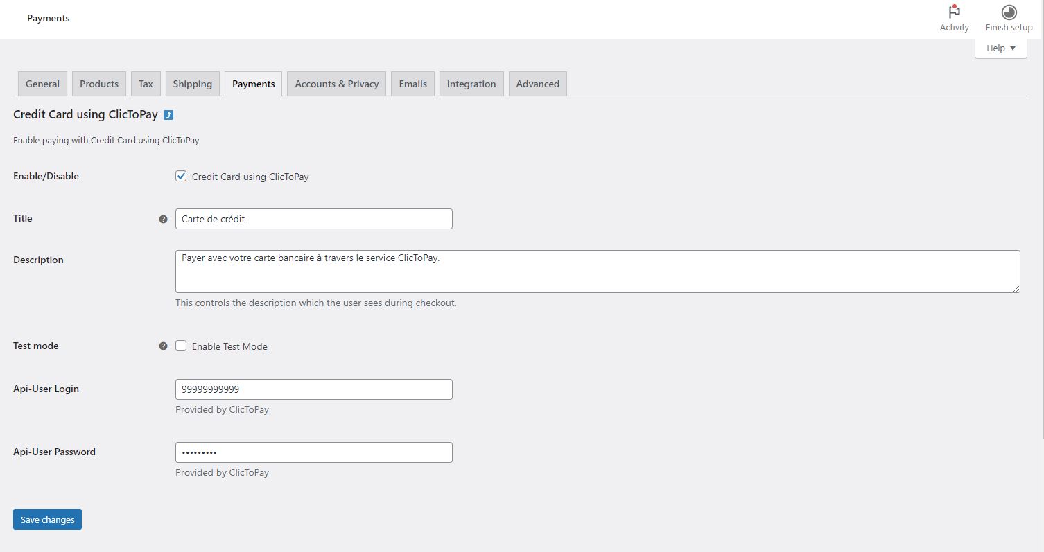 The main settings page of the plugin.