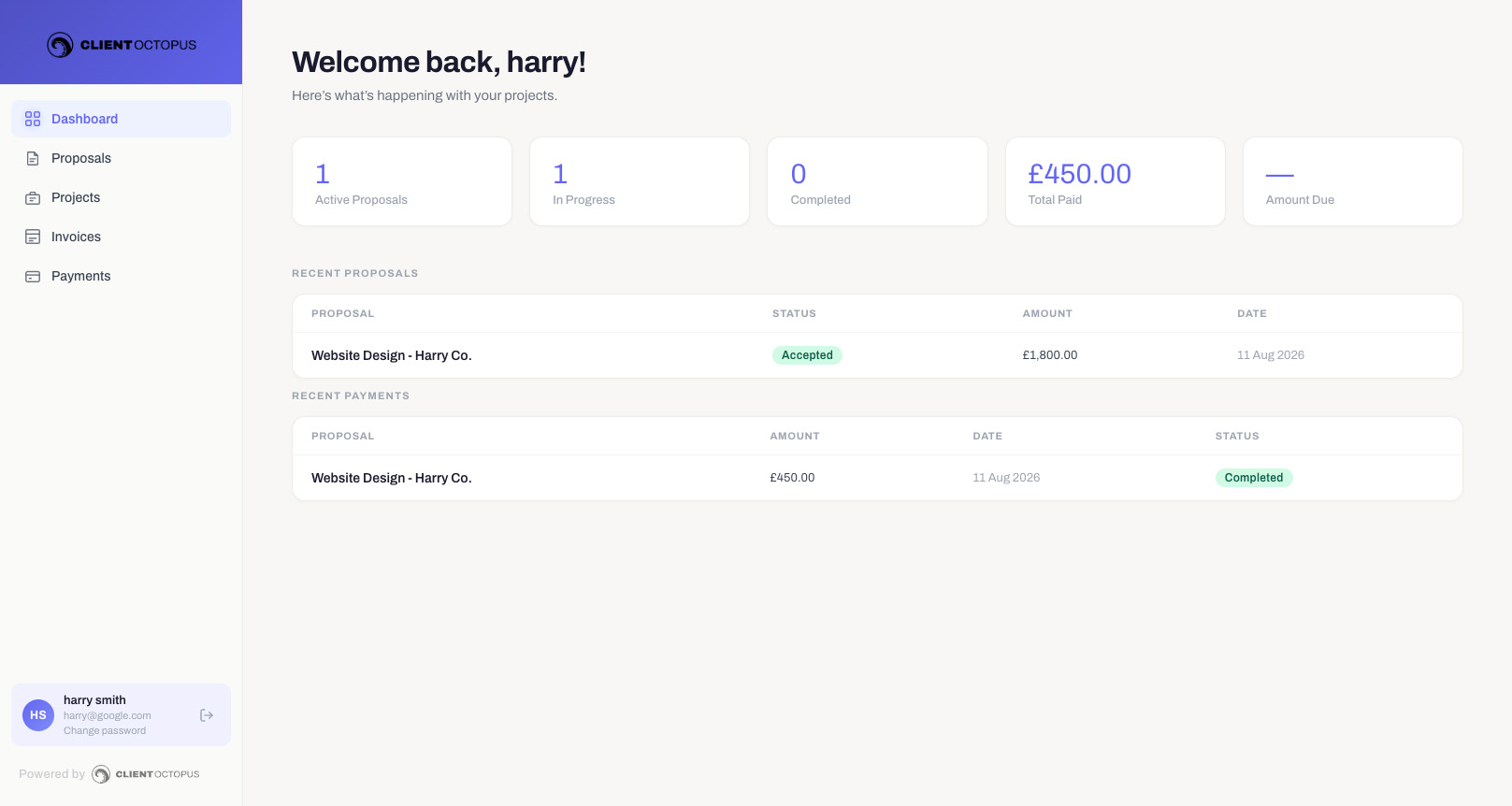 Client Octopus proposal builder templates