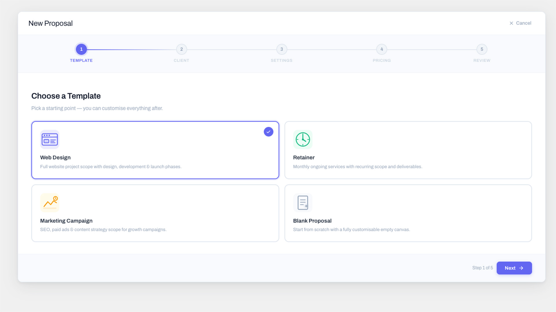 Client Octopus project milestones and approvals