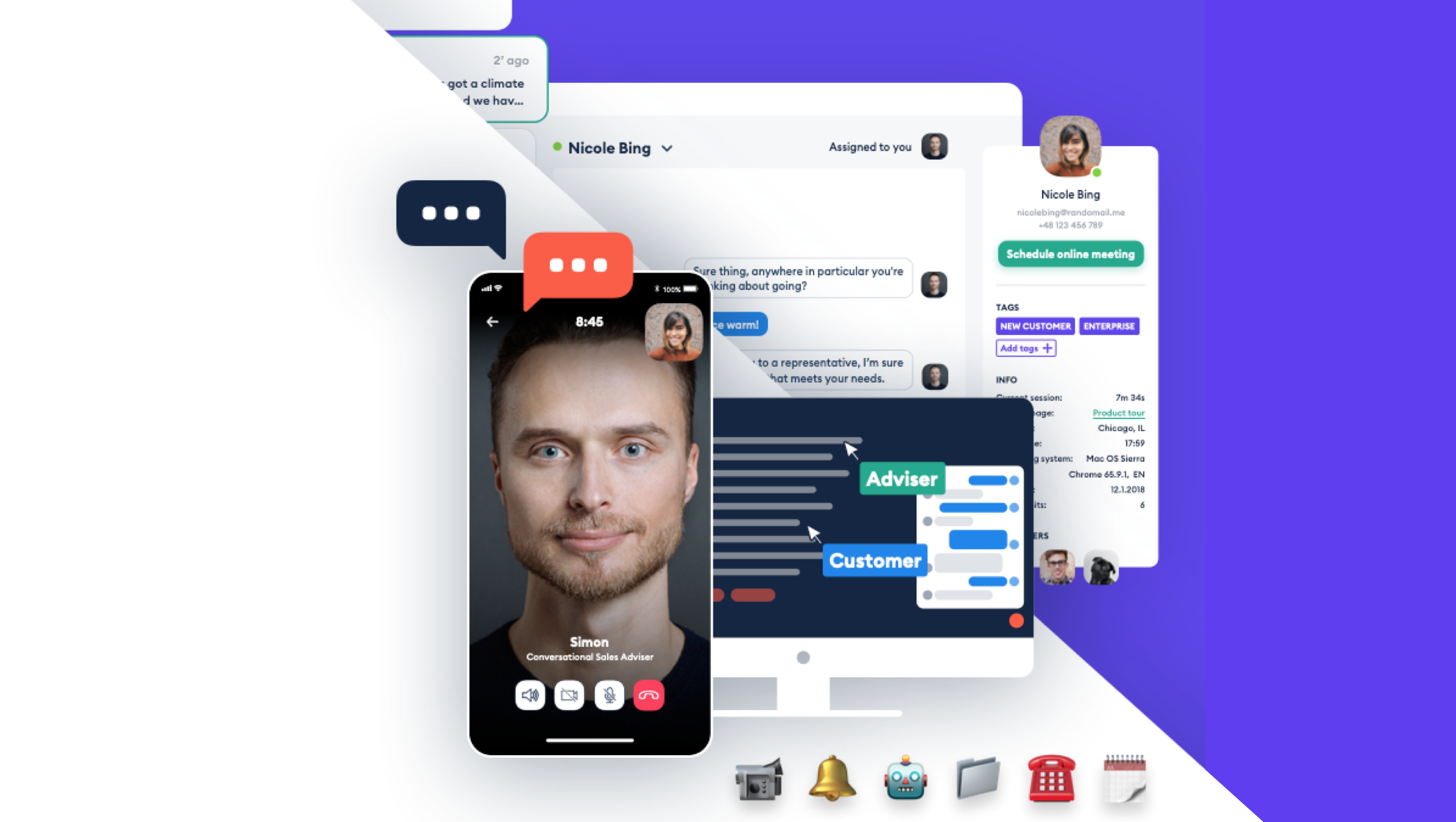 Complete solution - live chat, HD video & audio calls, presentation mode and more